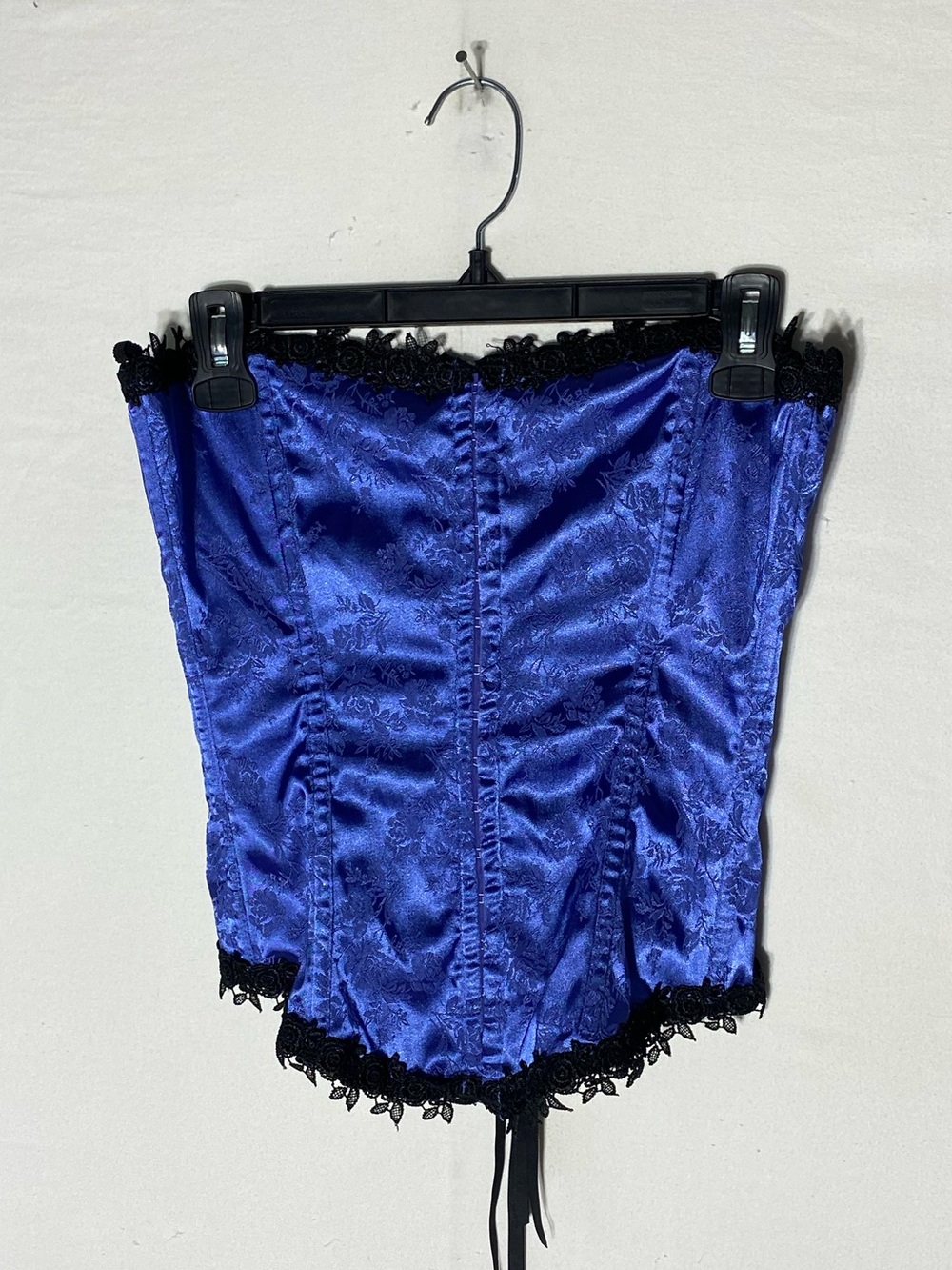 Vintage Y2K Fredericks of Hollywood Periwinkle Blue Floral Satin Corset XS/S